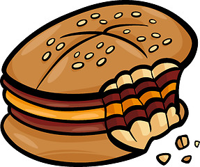 Image showing bitten cheeseburger cartoon clip art
