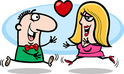 Image showing couple in love cartoon illustration