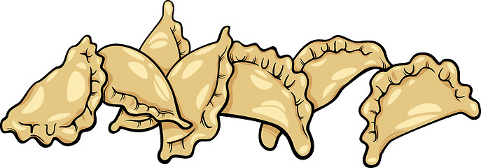 Image showing pierogi or dumplings cartoon clip art