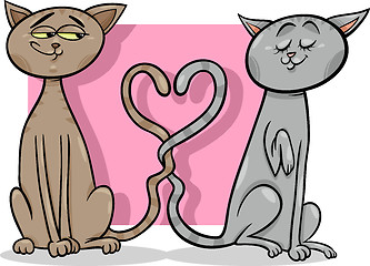 Image showing cats in love cartoon illustration