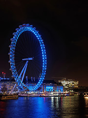 Image showing London eye at night, december 2013