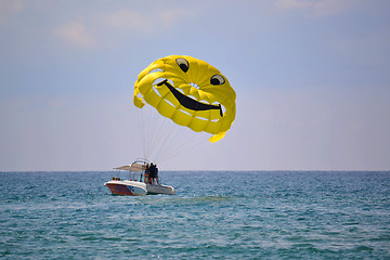 Image showing Sea entertainments. Parachute.