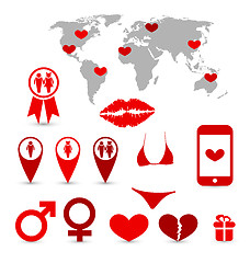 Image showing Valentine's Day infographics and design elements