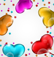 Image showing Collection glossy hearts balloons for Valentine Day 