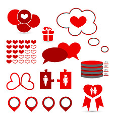 Image showing Set infographic elements of valentine presentation