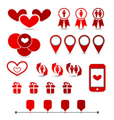 Image showing Set infographic elements of valentine presentation