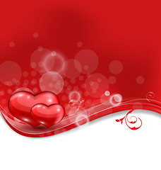 Image showing Valentine's floral card with beautiful hearts