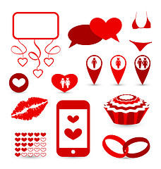 Image showing Set infographic elements for valentine or wedding presentation 