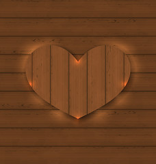 Image showing Heart for Valentine Day on wooden texture