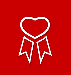 Image showing Red award ribbon for Valentines day