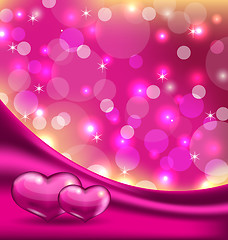 Image showing Valentine's background with beautiful hearts