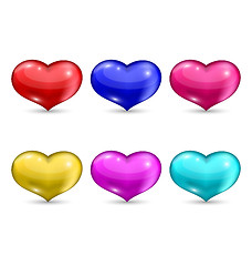 Image showing Set colorful hearts isolated on white background