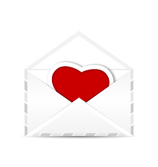 Image showing Envelope with valentine red heart