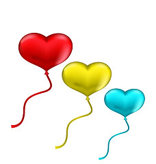 Image showing Colourful hearts balloons isolated on white background 