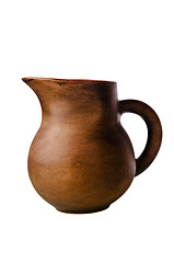 Image showing Clay jug, it is isolated on white