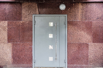 Image showing Steel door at the wall