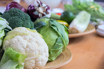 Image showing Some cabbage and vegetables on the table