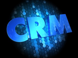 Image showing CRM on Dark Digital Background.