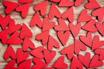 Image showing wooden hearts background