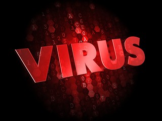 Image showing Virus on Dark Digital Background.