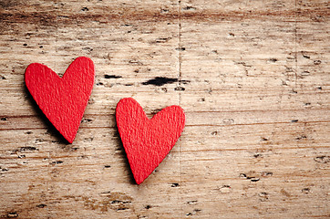 Image showing two wooden hearts