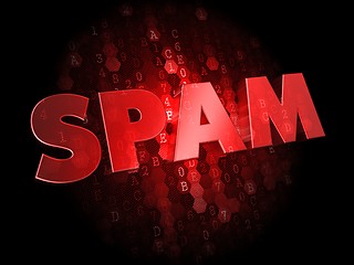 Image showing Spam on Dark Digital Background.