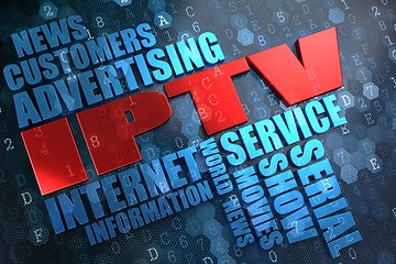 Image showing IPTV. Wordcloud Concept.