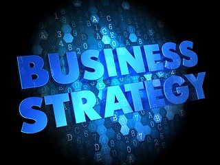 Image showing Business Strategy on Dark Digital Background.