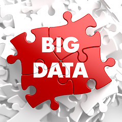 Image showing Big Data on Red Puzzle.