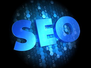 Image showing SEO on Dark Digital Background.