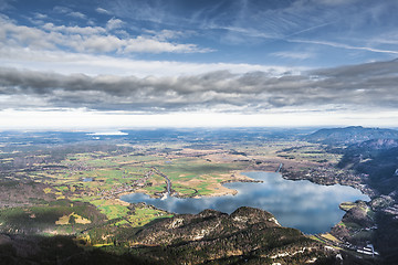 Image showing View from Herzogstand to Kochelsee