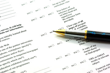 Image showing Completing application form