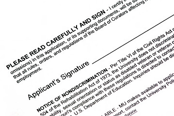 Image showing Document signature