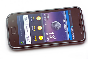 Image showing Weather on mobile phone