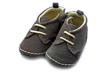Image showing Brown baby shoe