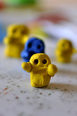 Image showing Plasticine monsters. Children's creativity.