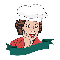 Image showing Lady Chef,  retro illustration