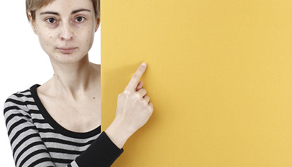 Image showing Woman holding a paper