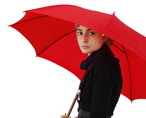 Image showing Woman with umbrella