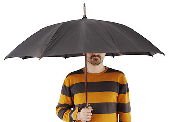 Image showing Man with umbrella