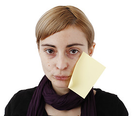 Image showing Woman and post it