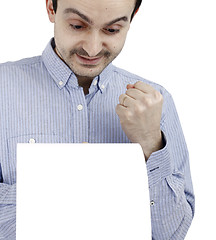 Image showing Man holding a paper