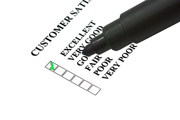 Image showing Completing customer satisfaction form