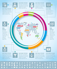 Image showing Infographics With Earth Map