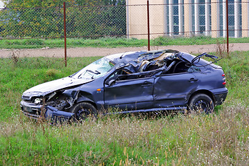 Image showing Destroyed car in accident