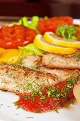 Image showing Tasty fish pike perch fillet