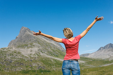 Image showing Happy woman enjoying freedom