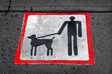 Image showing Dog walking sign