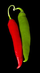 Image showing red and green chilli peppers