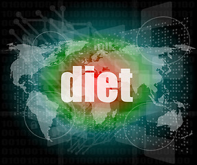 Image showing diet word on digital touch screen